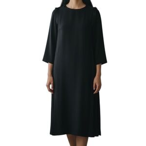 Sandro Paris Black Shift Sheath Midi Dress Size Medium